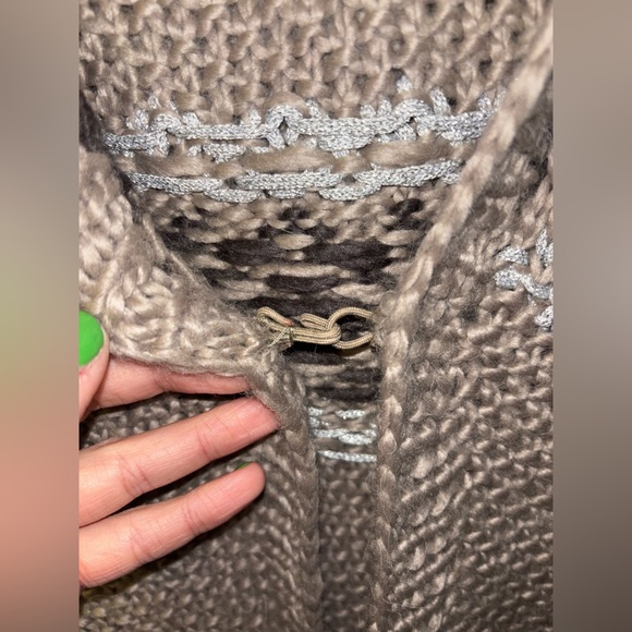 Anthropologie Kenji Cardigan Hooded Knit Fair Isle Print Short Sleeve - Picture 4 of 7